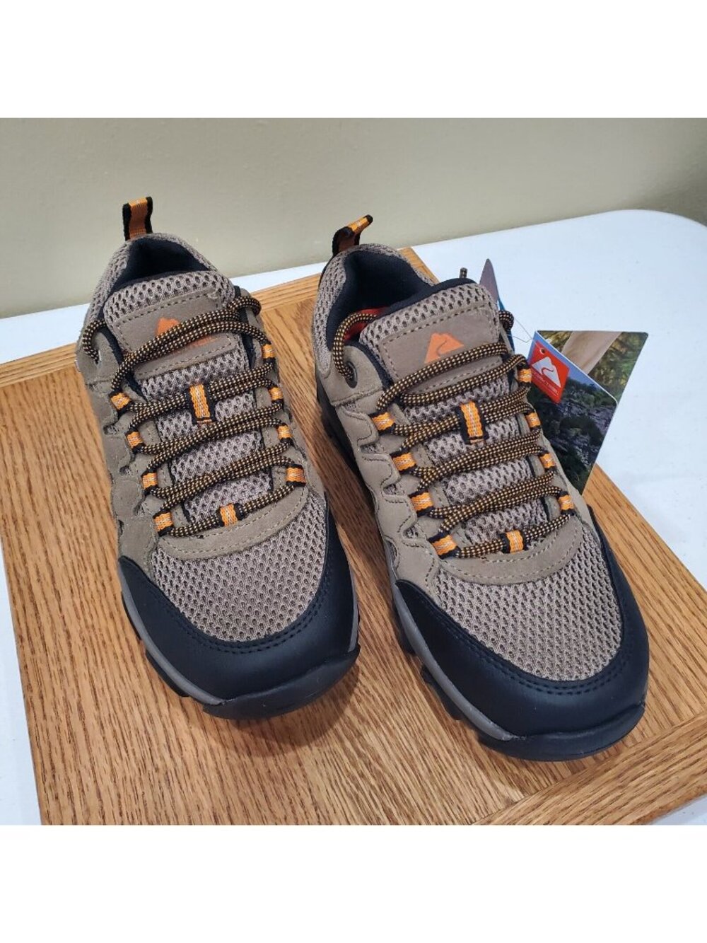 Ozark Trail Hiking Shoes Men Size 7 Brown Orange Waterproof Leather Comfort